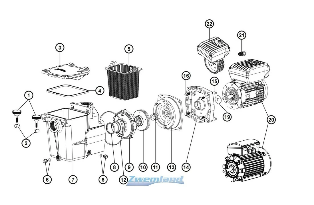 Hayward Hayward Super Pomp Pompmand SPX1600M 5 Hayward Hayward Super Pomp Pompmand SPX1600M - Afbeelding 3