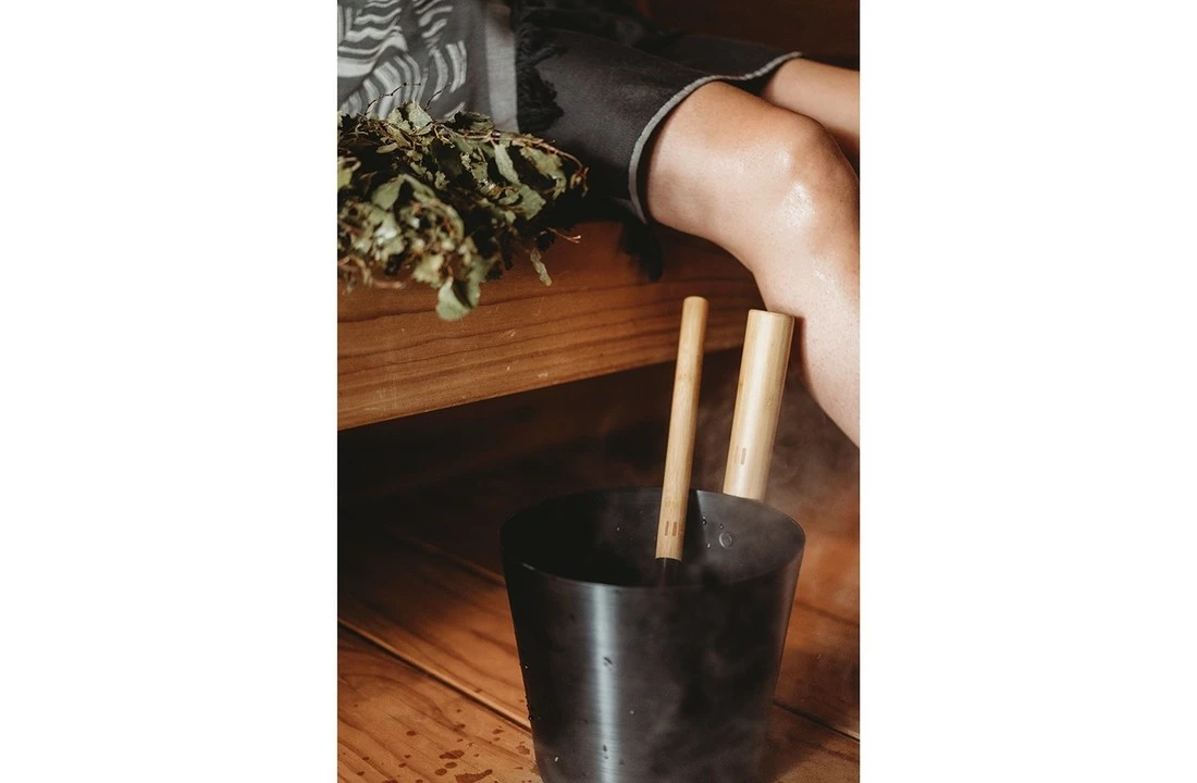 Rento Rento Sauna Emmer Aluminium Bruin/zwart 4 Rento Rento Sauna Emmer Aluminium Bruin/zwart - Afbeelding 2