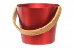 Rento Rento Sauna Emmer Aluminium Met Bamboe Handvat Rood 8 Rento Rento Sauna Emmer Aluminium Met Bamboe Handvat Rood -Zwembad Benodigdheden Verkoopwinkel rento rento sauna emmer aluminium met bamboe handv 4