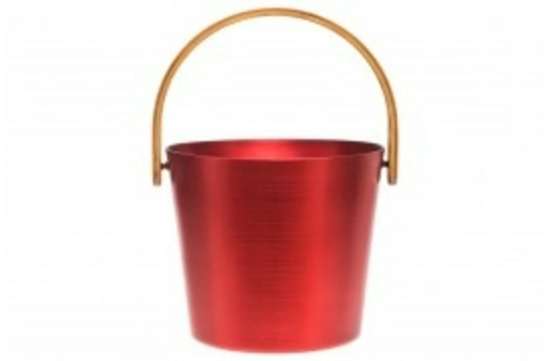 Rento Rento Sauna Emmer Aluminium Met Bamboe Handvat Rood 6 Rento Rento Sauna Emmer Aluminium Met Bamboe Handvat Rood - Afbeelding 4