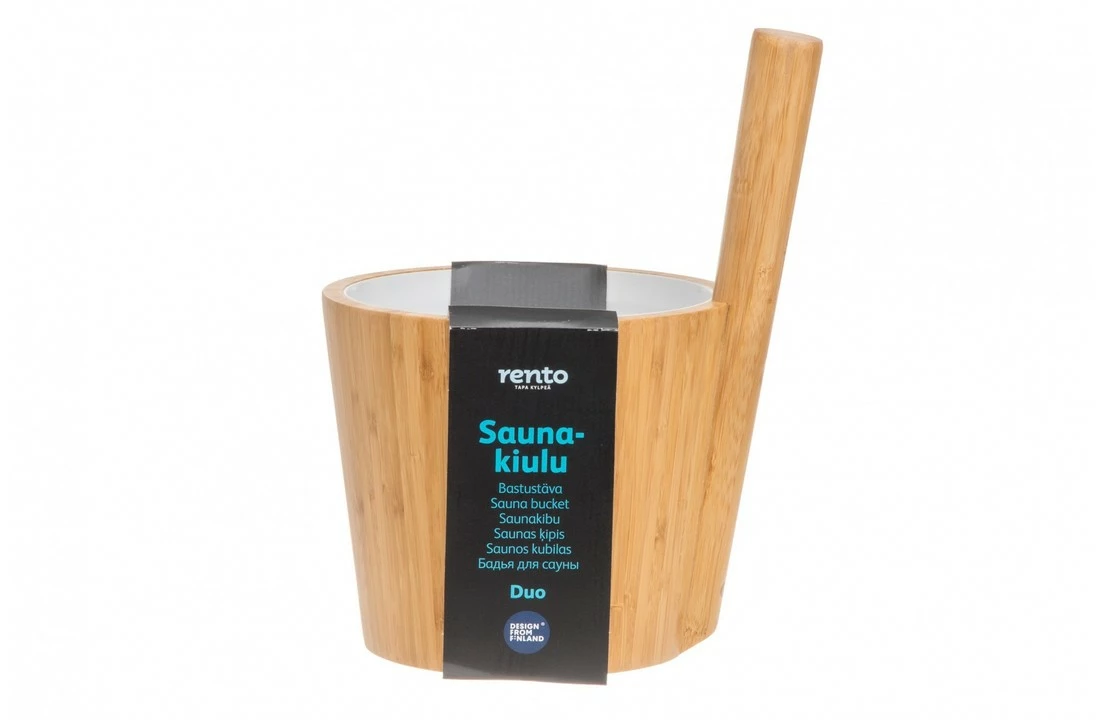 Rento Rento Sauna Emmer Bamboe Duo Wit 4 Rento Rento Sauna Emmer Bamboe Duo Wit - Afbeelding 2
