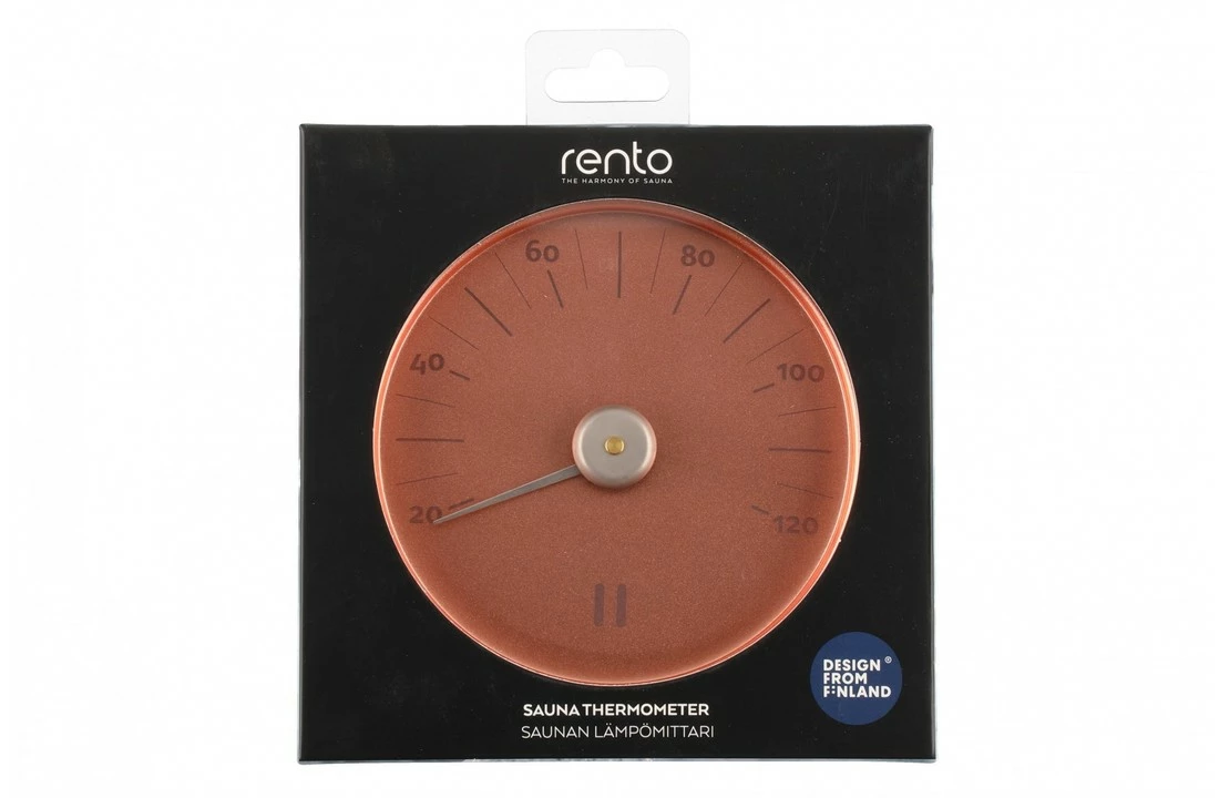 Rento Rento Sauna Thermometer Aluminium Rond Koperbruin 4 Rento Rento Sauna Thermometer Aluminium Rond Koperbruin - Afbeelding 2