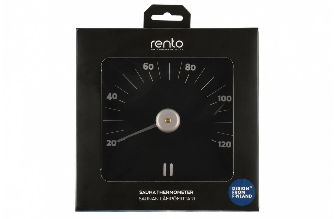 Rento Rento Sauna Thermometer Aluminium Vierkant Bruin/zwart 4 Rento Rento Sauna Thermometer Aluminium Vierkant Bruin/zwart - Afbeelding 2
