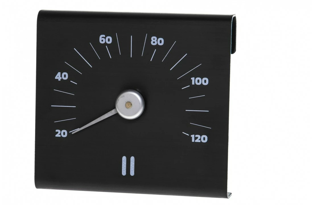 Rento Rento Sauna Thermometer Aluminium Vierkant Bruin/zwart 3 Rento Rento Sauna Thermometer Aluminium Vierkant Bruin/zwart